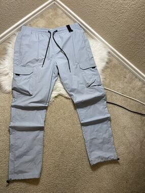 PacSun Pants Men’s Large Light Blue Cargo Joggers Drawstring